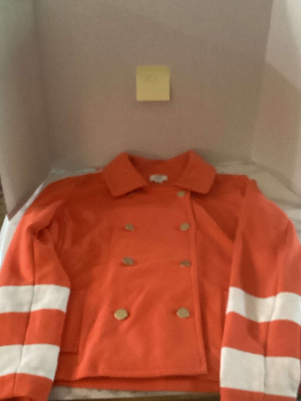 crown & ivy Orange Ribbed Polo Jacket